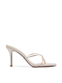 Sicilian Slipper - Nude Crystal Satin