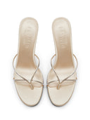 Sicilian Slipper - Nude Crystal Satin