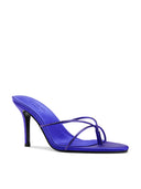 Sicilian Slipper in Purple Crystal Satin, side profile showing kitten heel
