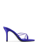 Sicilian Slipper in Purple Crystal Satin, backless heel view