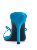 Sicilian Slipper in Teal Crystal Satin, close-up of crystal embellishment detail