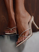 Sicilian Slipper - Nude Crystal Satin