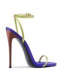 The Necessary Sandal in Tricolor, top-down view of single toe strap