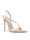 Vesper Sandal in Nude, side profile showing heel height