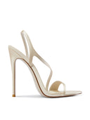 Vesper Sandal in Nude, top-down view of strap design