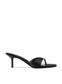 Amalfi Slipper - Satin Black - FEMME LA