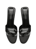 Amalfi Slipper - Satin Black - FEMME LA