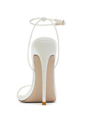 ANDX Sandal - White Satin - FEMME LA