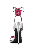 Athens Lace Up - Silver/Pink - FEMME LA
