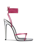 Athens Lace Up - Silver/Pink - FEMME LA