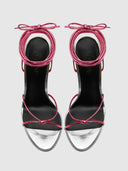 Athens Lace Up - Silver/Pink - FEMME LA