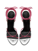 Athens Lace Up - Silver/Pink - FEMME LA