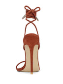 Barely There Lace Up Heel - Choco - FEMME LA