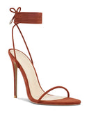 Barely There Lace Up Heel - Choco - FEMME LA