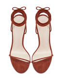 Barely There Lace Up Heel - Choco - FEMME LA