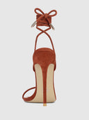 Barely There Lace Up Heel - Choco - FEMME LA