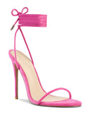 Barely There Lace Up Heel - Deep Pink - FEMME LA