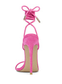 Barely There Lace Up Heel - Deep Pink - FEMME LA
