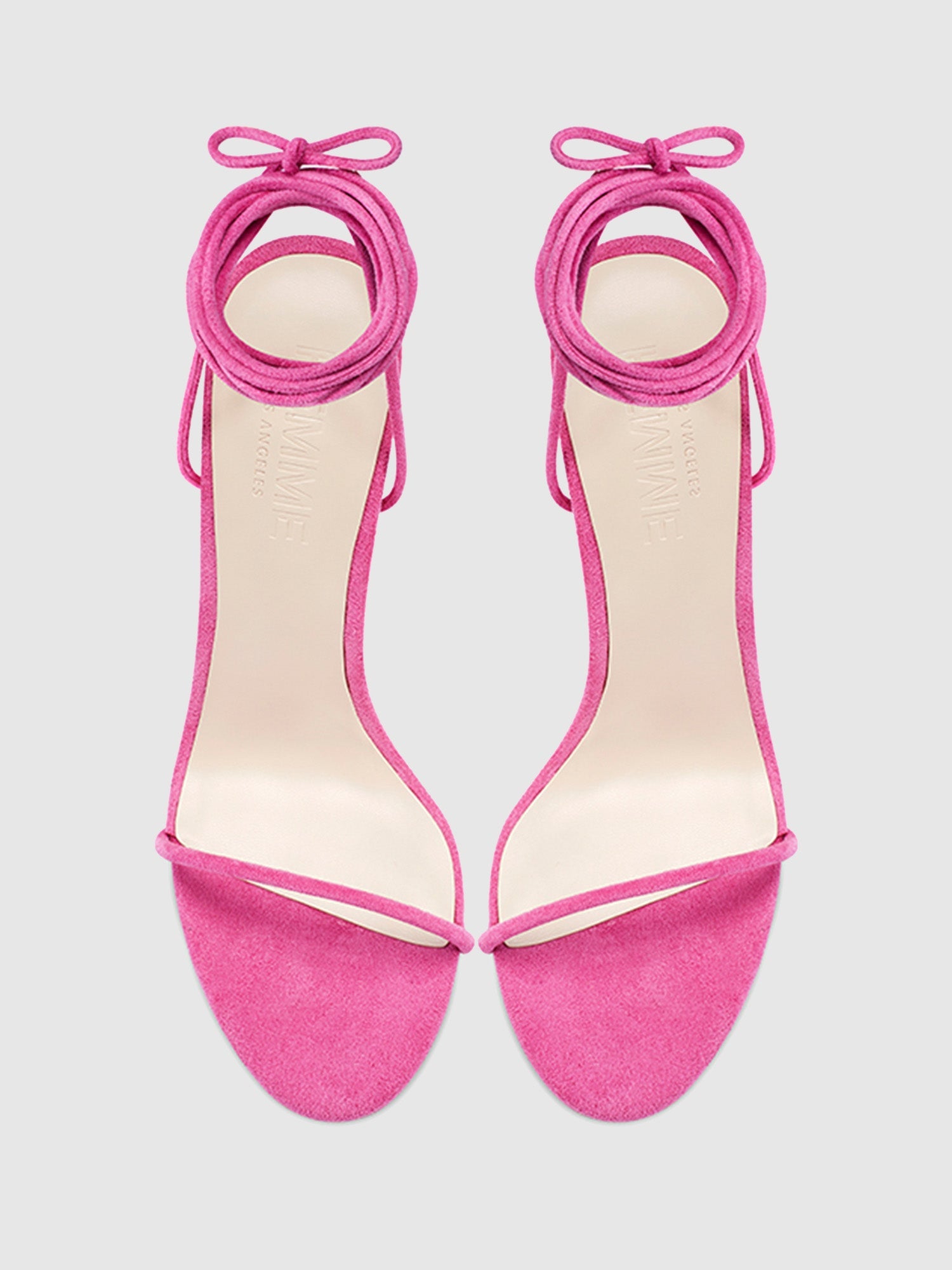 Barely There Lace Up Heel - Deep Pink | FEMME LA