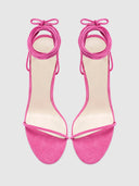 Barely There Lace Up Heel - Deep Pink - FEMME LA