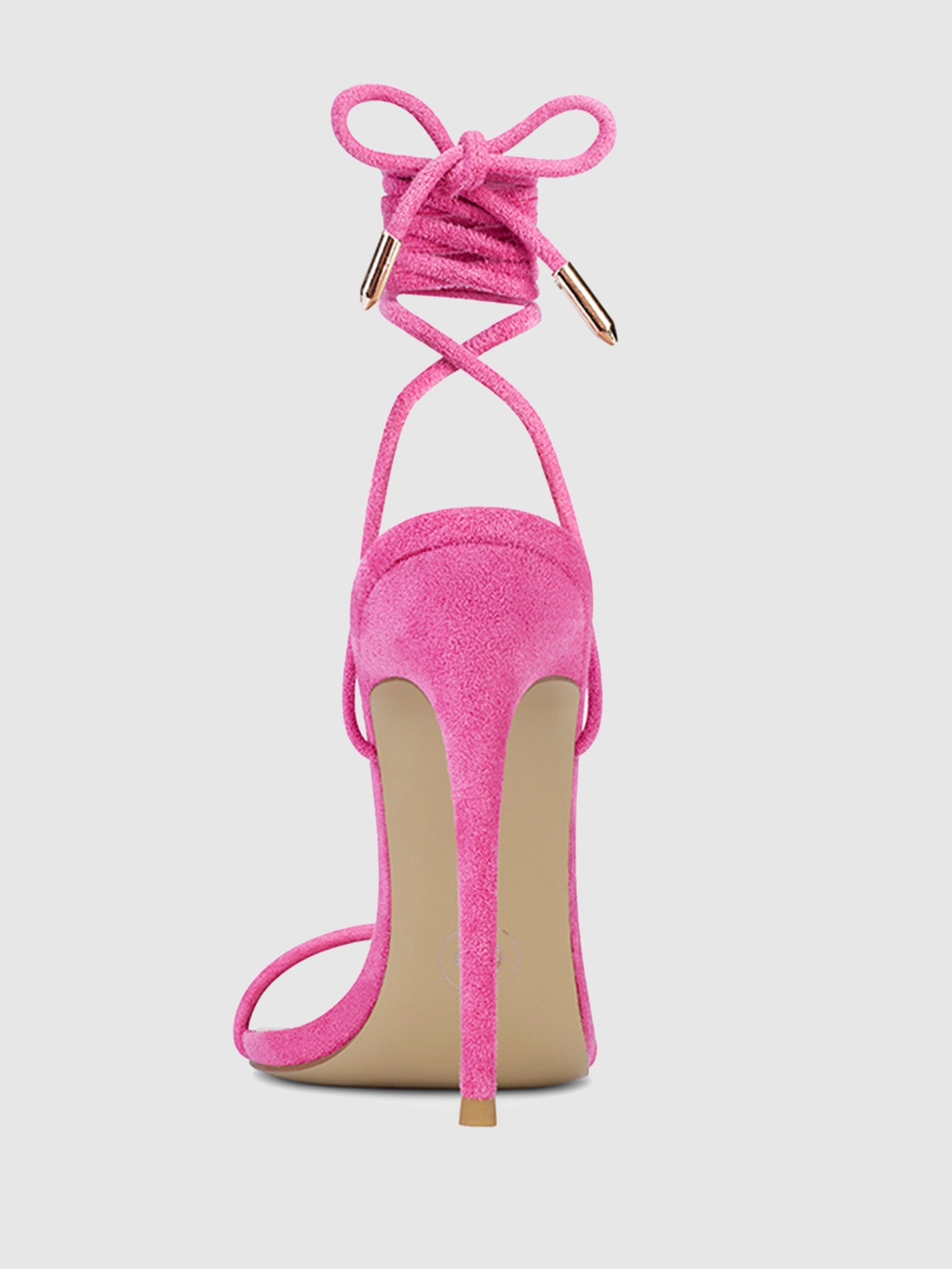 Barely There Lace Up Heel - Deep Pink | FEMME LA