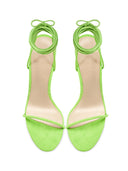 Barely There Lace Up Heel - Lime - FEMME LA