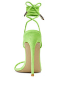 Barely There Lace Up Heel - Lime - FEMME LA
