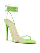 Barely There Lace Up Heel - Lime - FEMME LA