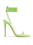 Barely There Lace Up Heel - Lime - FEMME LA
