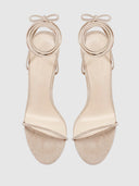 Barely There Lace Up Heel - Nude - FEMME LA