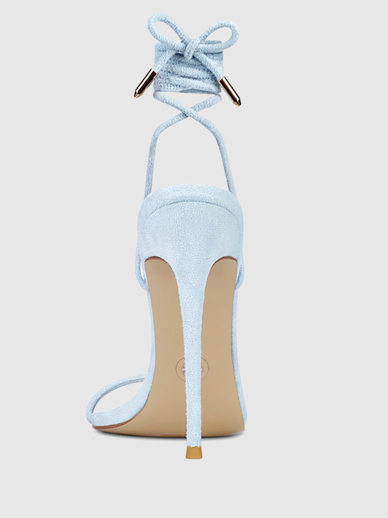 Pale Blue Stiletto Heels Barely There Lace Up Heel Powder Blue