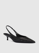Chantilly Slingback - Noir Crystal - FEMME LA
