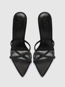 Donatella Mule - Noir Satin - FEMME LA