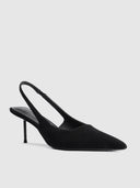 G55 Slingback - Suede Noir - FEMME LA