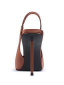 G63 Slingback - Chocolate Satin - FEMME LA