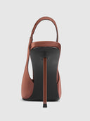 G63 Slingback - Chocolate Satin - FEMME LA