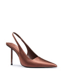 G63 Slingback - Chocolate Satin - FEMME LA