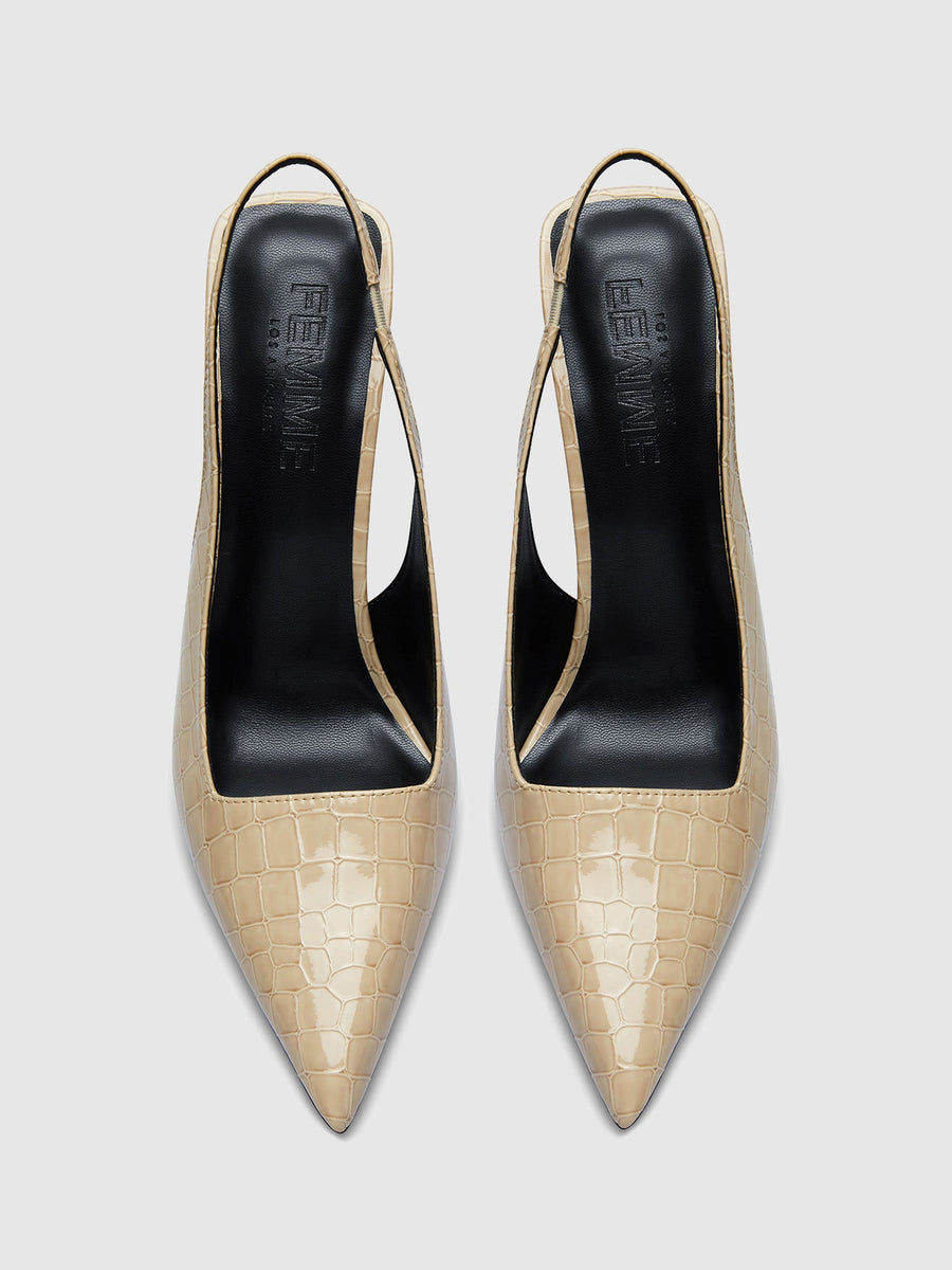 G63 Slingback - Exotic Tan - FEMME LA