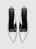 G63 Slingback - Patent White - FEMME LA