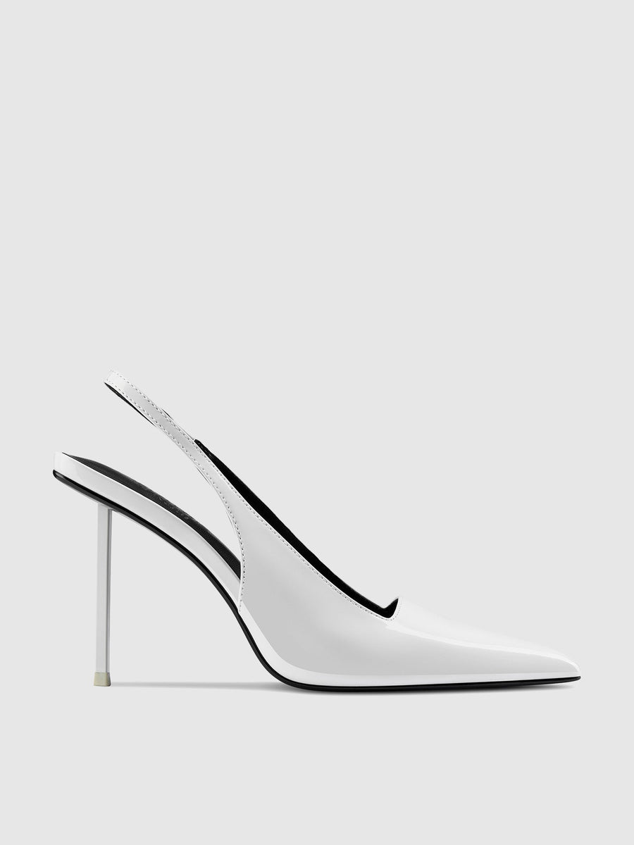 G63 Slingback - Patent White - FEMME LA