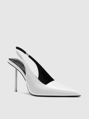 G63 Slingback - Patent White - FEMME LA