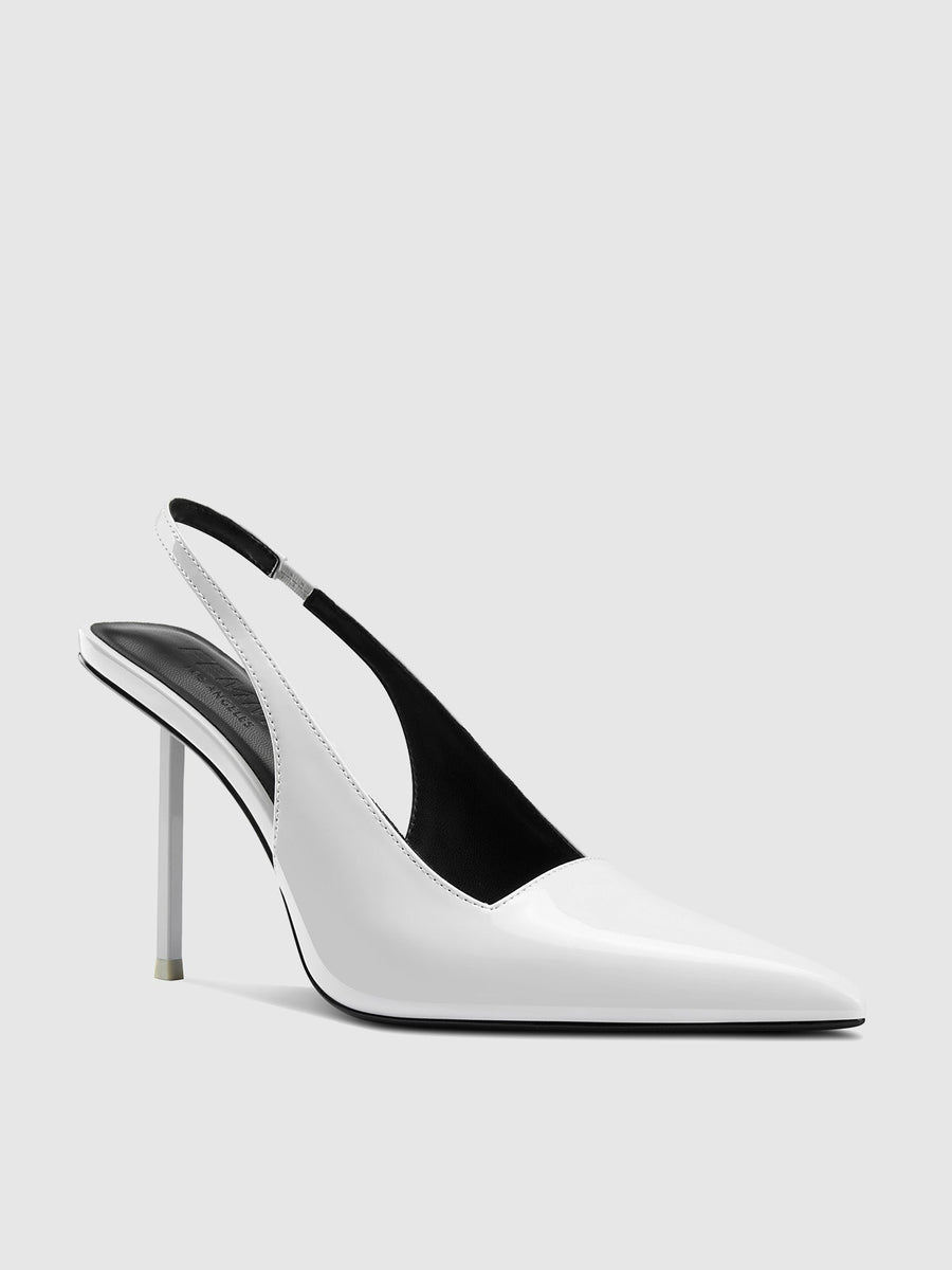 G63 Slingback - Patent White - FEMME LA
