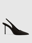 G63 Slingback - Satin Black - FEMME LA