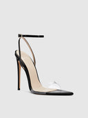 GG Heel Patent & PVC - Noir - FEMME LA