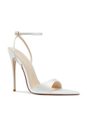 GG Heel - White Satin - FEMME LA