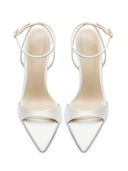 GG Heel - White Satin - FEMME LA