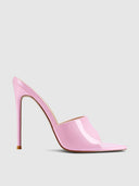 Gianni Patent Mule - Barbie Pink - FEMME LA. Light Pink Heel. 