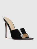 Gianni Patent Mule - Black - FEMME LA