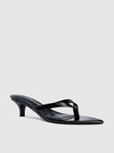 Ginza Thong Slipper - Black Croc - FEMME LA