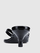 Ginza Thong Slipper - Black Croc - FEMME LA